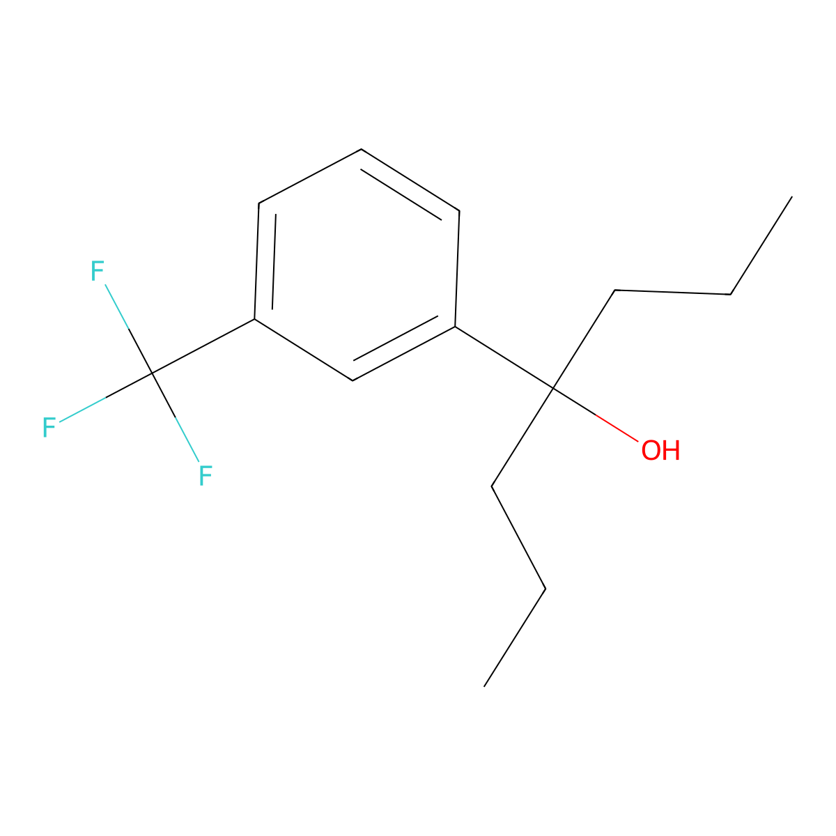 4-[3-(Trifluoromethyl)phenyl]heptan-4-ol molecular structure, CAS 76500-03-3