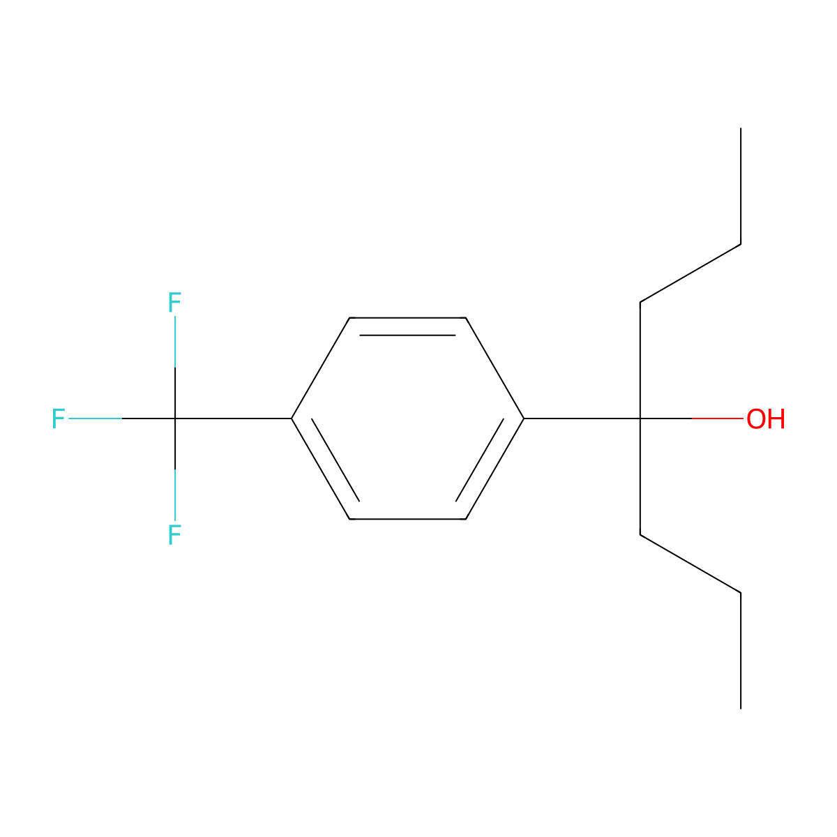 4-(4-(Trifluoromethyl)phenyl)heptan-4-ol molecular structure, CAS 76500-05-5