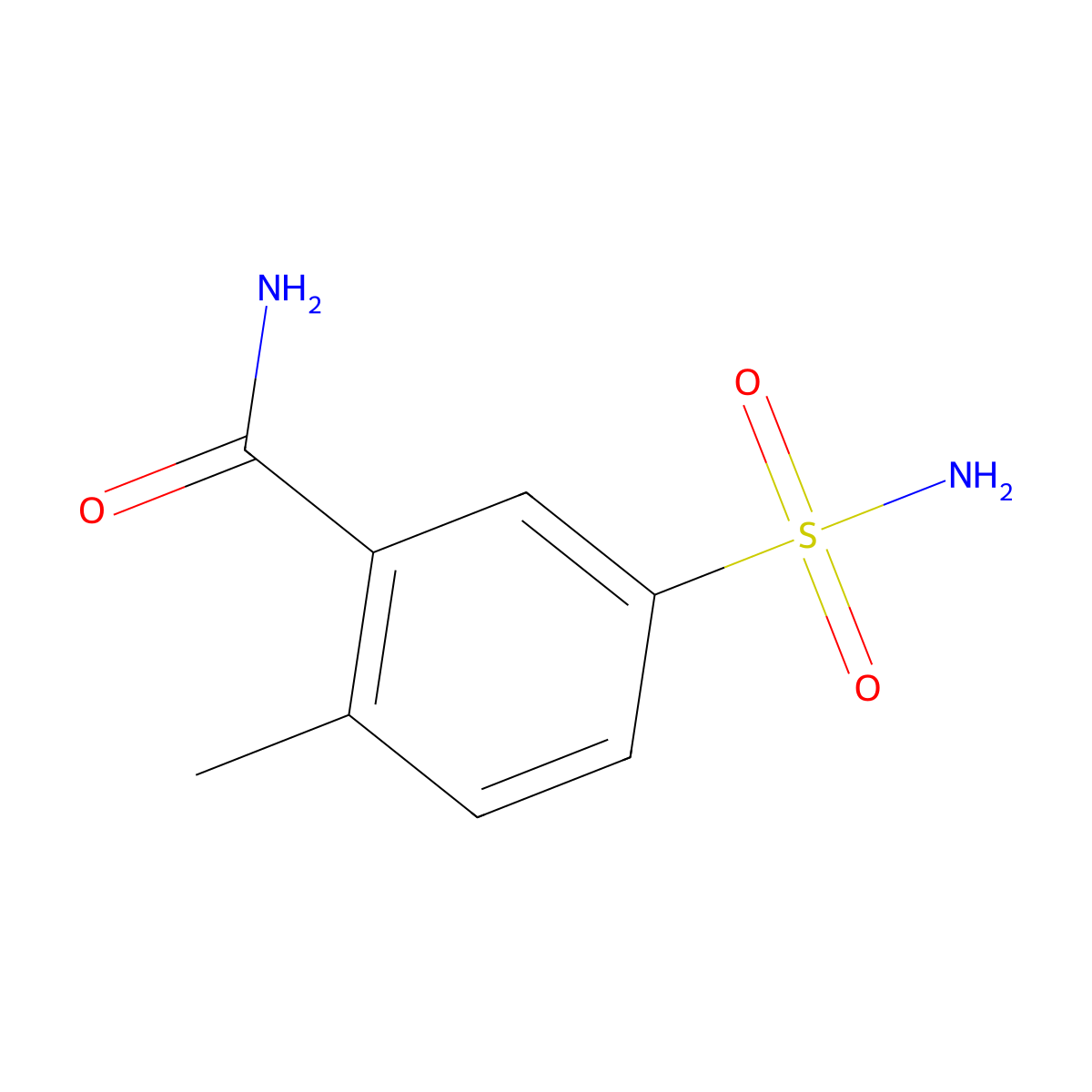 2-Methyl-5-sulfamoylbenzamide molecular structure, CAS 76503-36-1
