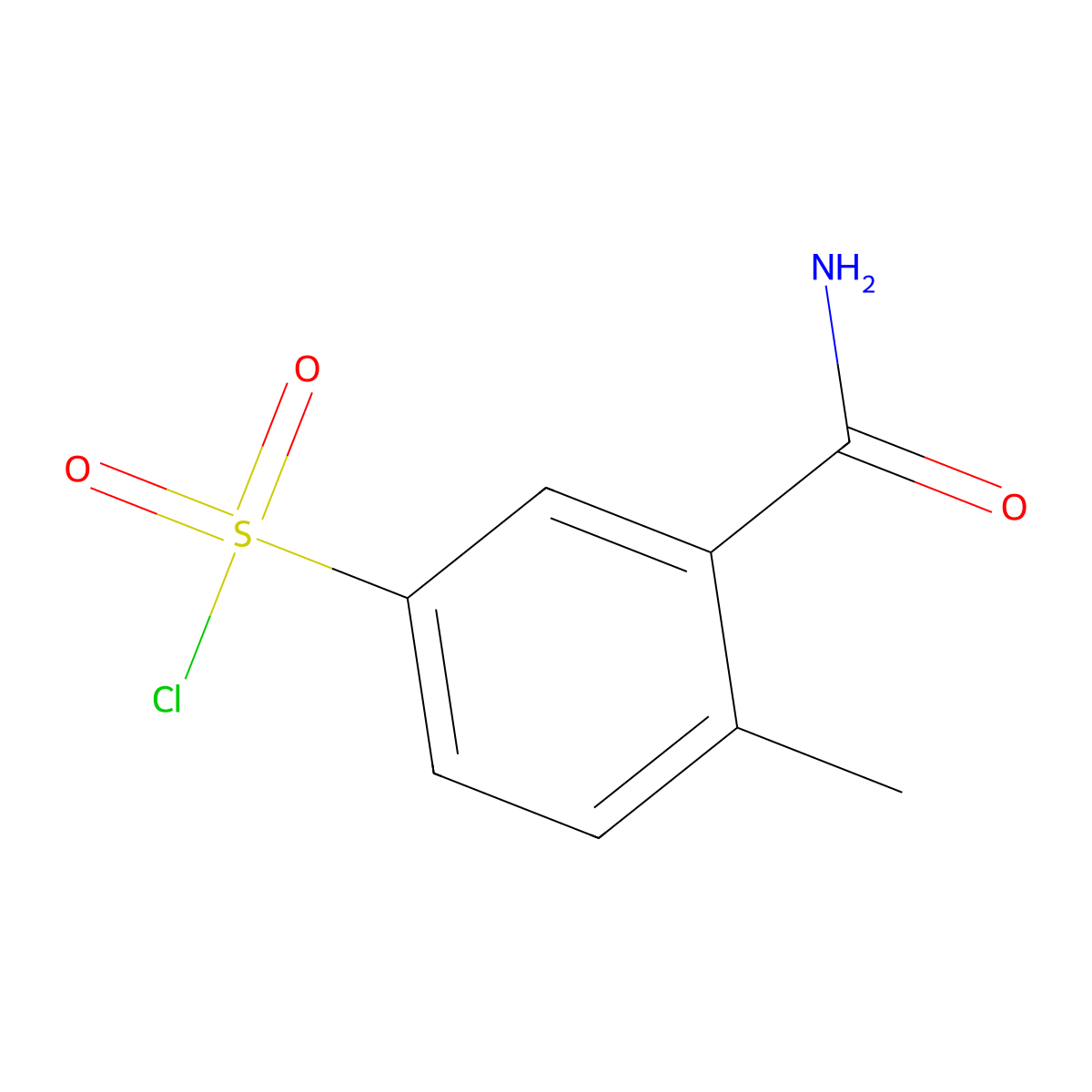 3-Carbamoyl-4-methylbenzene-1-sulfonyl chloride molecular structure, CAS 76503-37-2