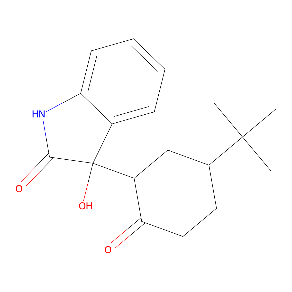 3-(5-tert-butyl-2-oxocyclohexyl)-3-hydroxy-1H-indol-2-one molecular structure, CAS 76505-84-5