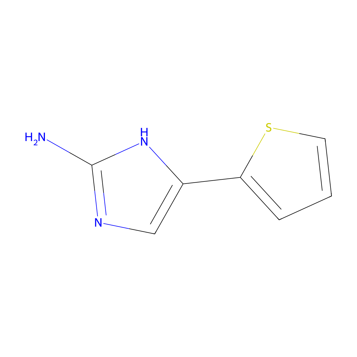 4-(thiophen-2-yl)-1H-imidazol-2-amine molecular structure, CAS 76507-19-2