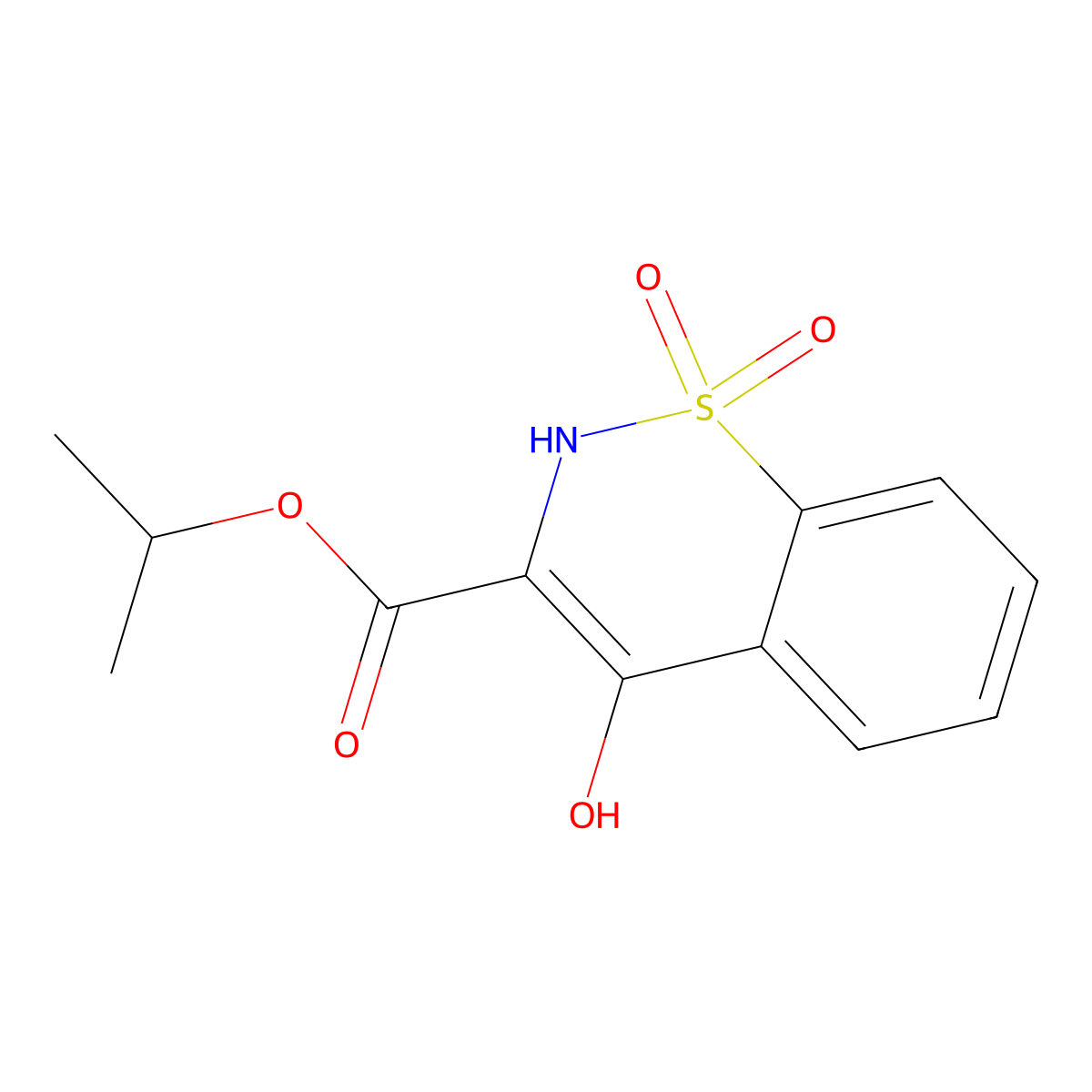 1-Methylethyl 4-hydroxy-2H-1,2-benzothiazine-3-carboxylate 1,1-dioxide molecular structure, CAS 76508-35-5