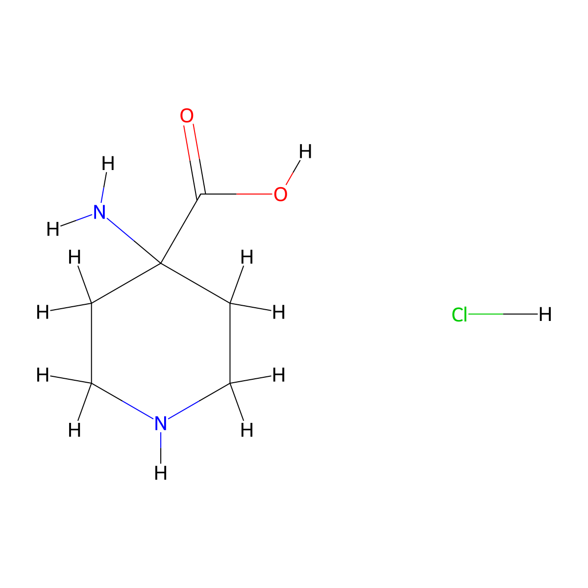 4-Aminopiperidine-4-carboxylic acid hydrochloride molecular structure, CAS 76508-72-0