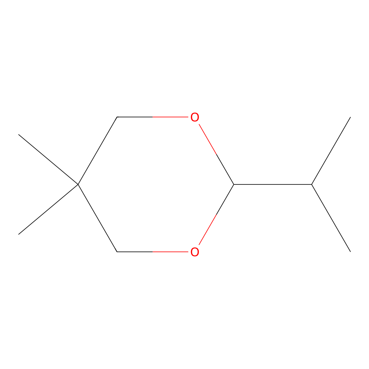 2-Isopropyl-5,5-dimethyl-1,3-dioxane molecular structure, CAS 7651-50-5