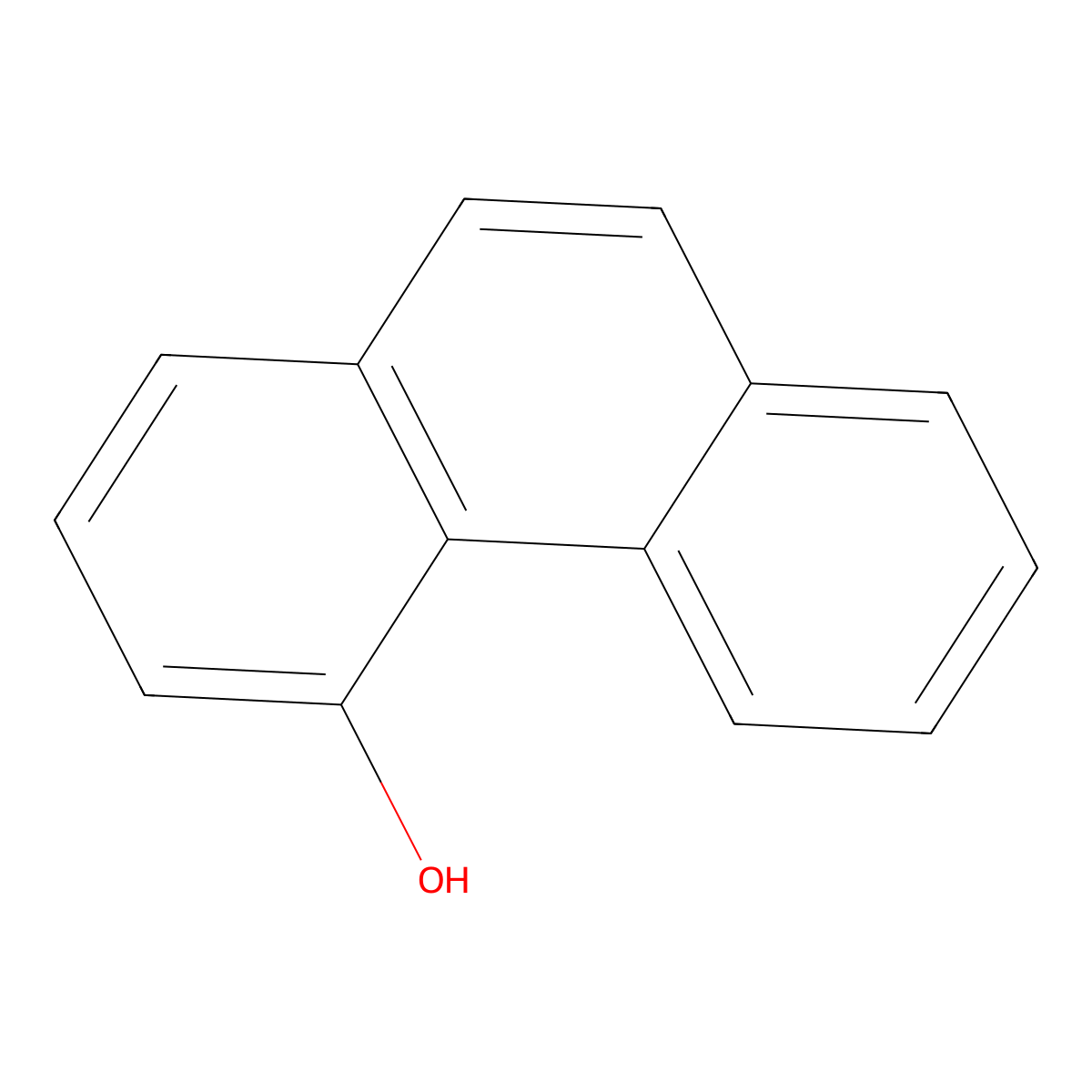 4-Hydroxyphenanthrene molecular structure, CAS 7651-86-7