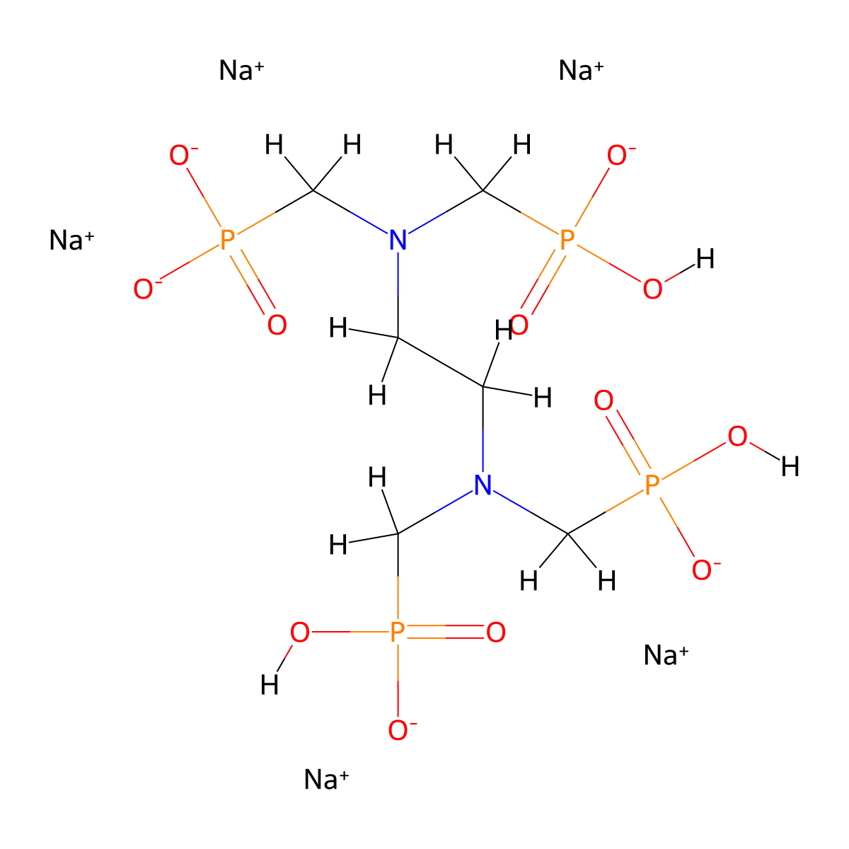 Lexidronam pentasodium molecular structure, CAS 7651-99-2