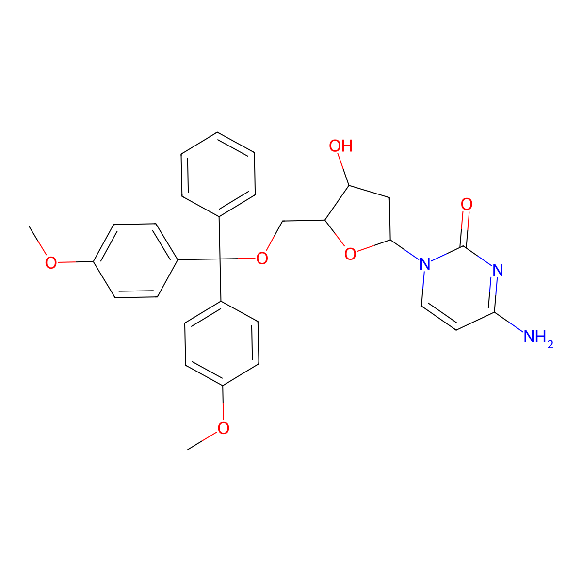 5'-O-(4,4'-dimethoxytrityl)-2'-deoxycytidine molecular structure, CAS 76512-82-8