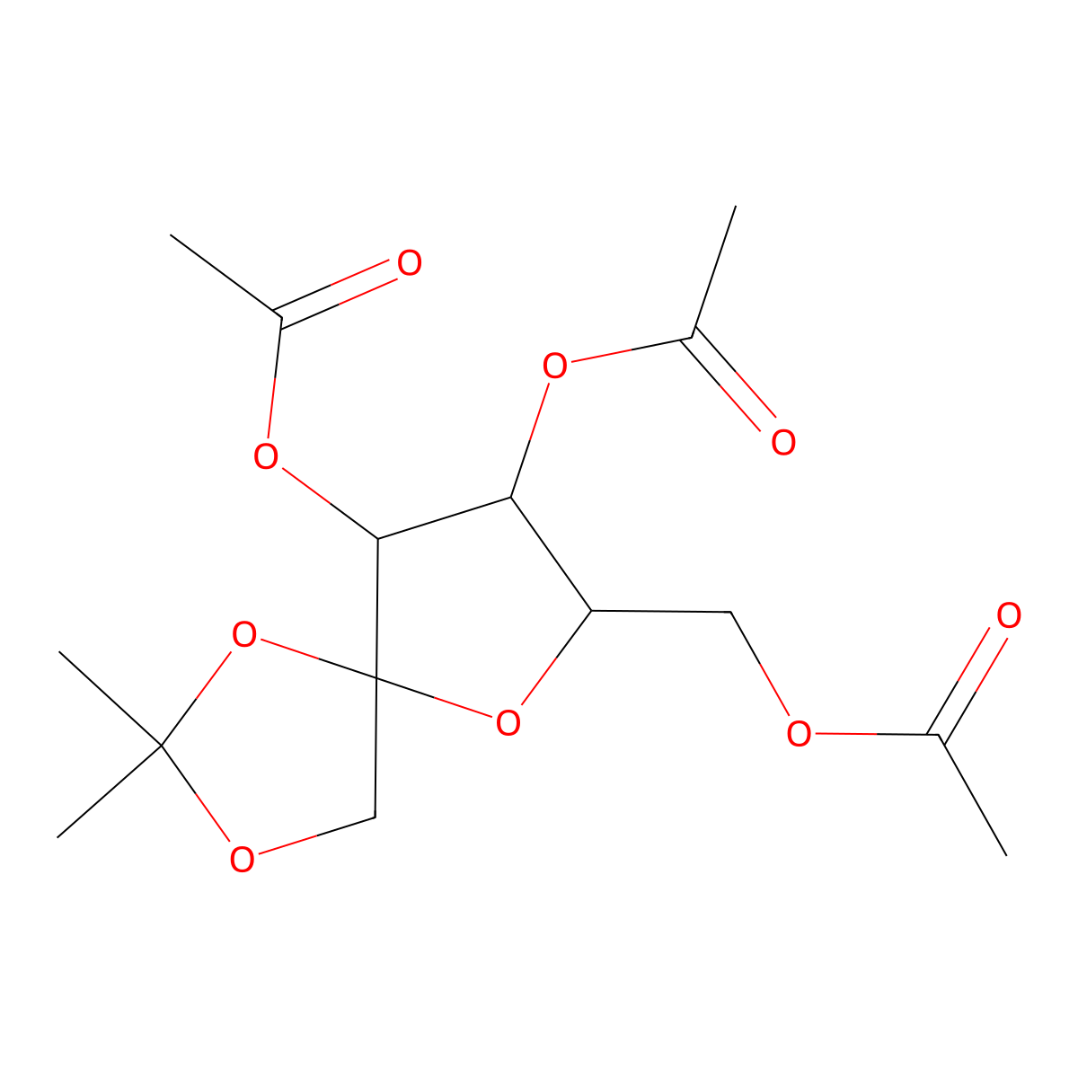 1,2-O-ISOPROPYLIDENE-beta-D-FRUCTOFURANOSE 3,4,6-TRIACETATE molecular structure, CAS 76512-89-5