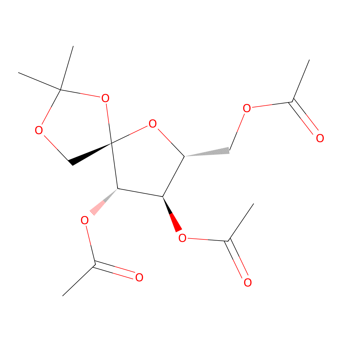 1,2-O-ISOPROPYLIDENE-beta-D-FRUCTOFURANOSE 3,4,6-TRIACETATE molecular structure, CAS 76512-89-5