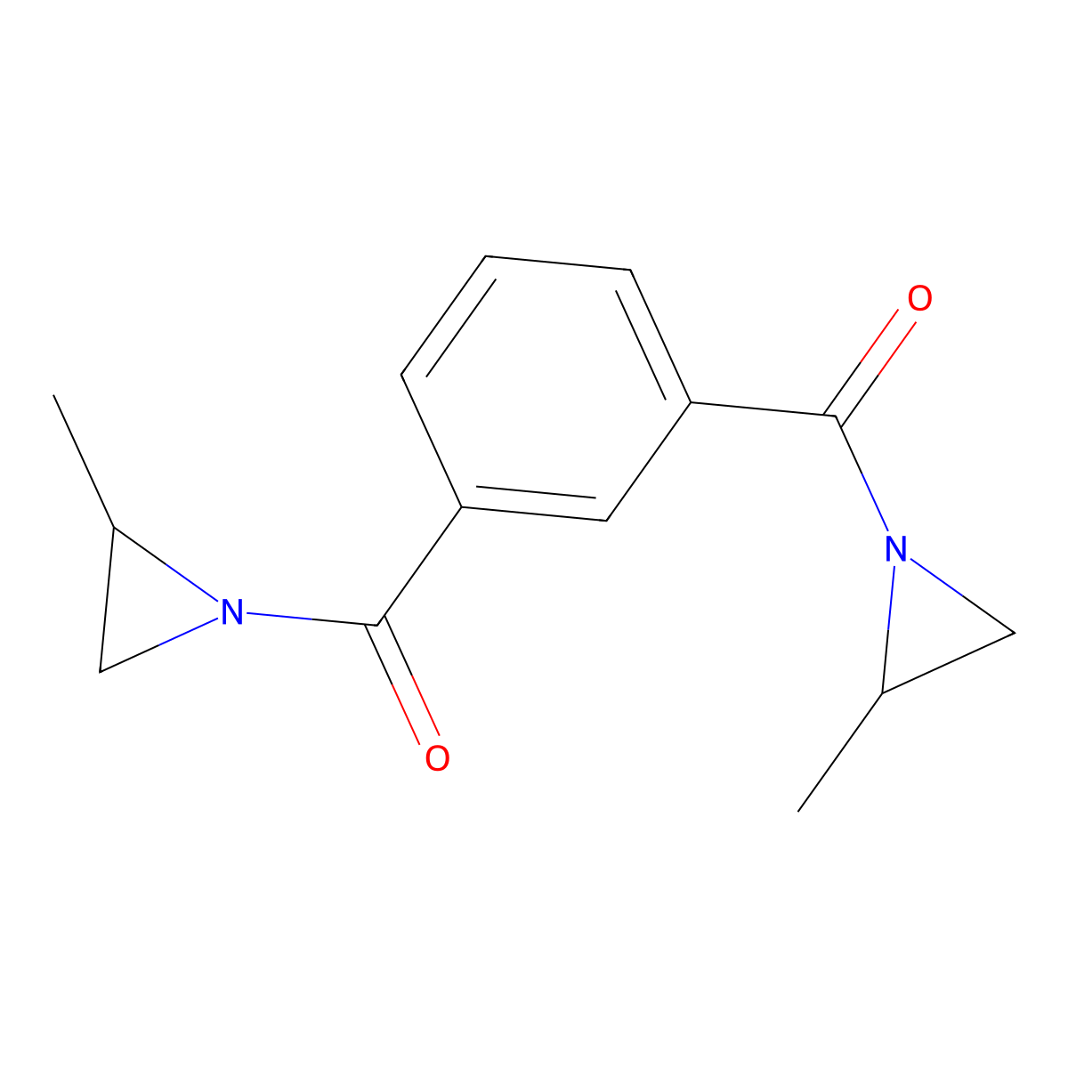 Methanone, 1,1'-(1,3-phenylene)bis[1-(2-methyl-1-aziridinyl)- molecular structure, CAS 7652-64-4