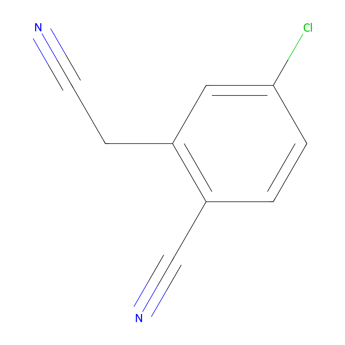 4-Chloro-2-(cyanomethyl)benzonitrile molecular structure, CAS 76520-06-4