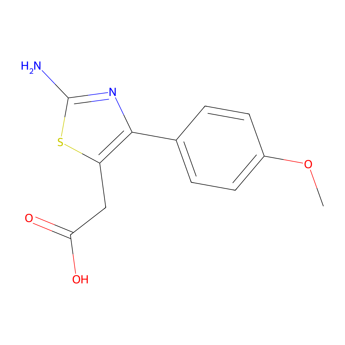 [2-Amino-4-(4-methoxy-phenyl)-thiazol-5-yl]-acetic acid molecular structure, CAS 765211-01-6