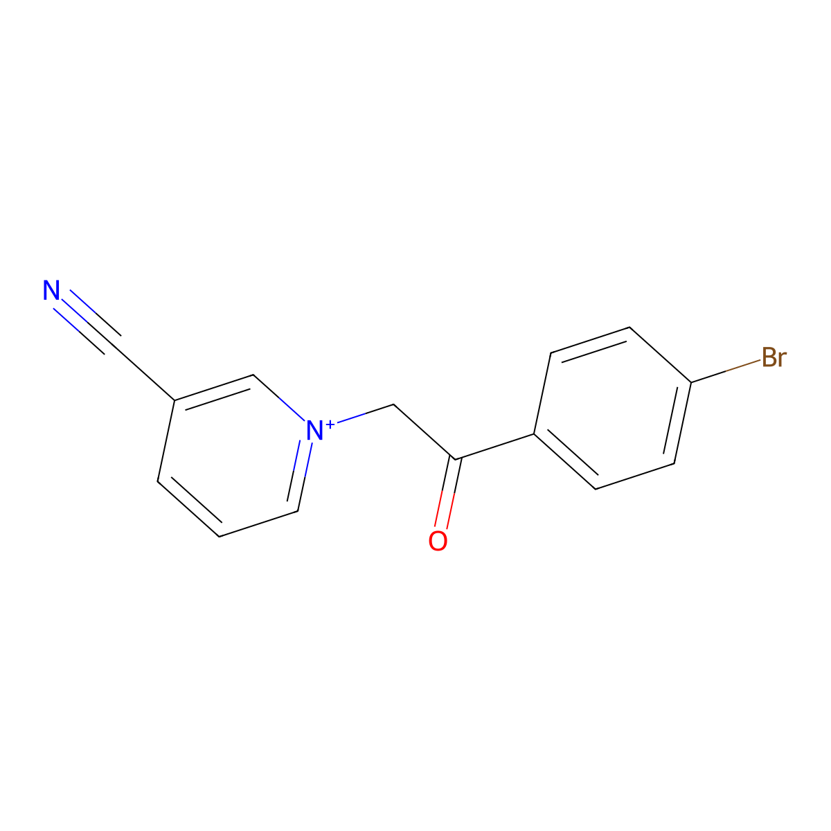 1-[2-(4-Bromophenyl)-2-oxoethyl]-3-cyanopyridinium molecular structure, CAS 765211-04-9