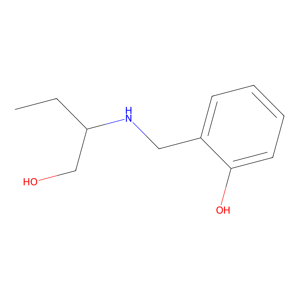 2-{[(1-Hydroxybutan-2-yl)amino]methyl}phenol molecular structure, CAS 765212-40-6