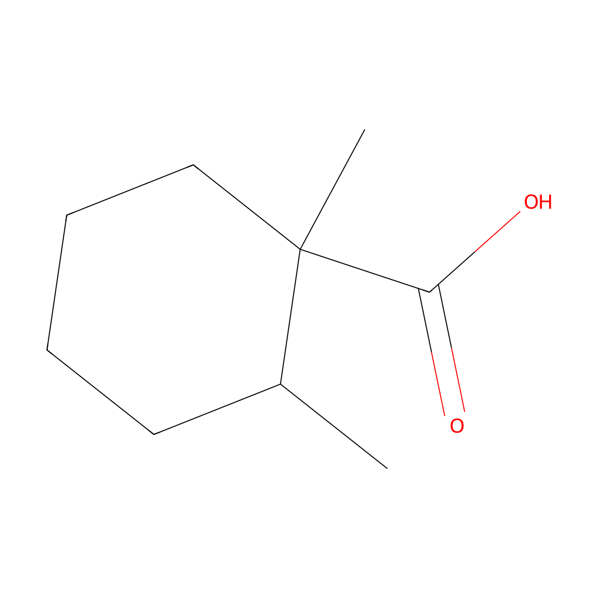 1,2-Dimethylcyclohexane-1-carboxylic acid molecular structure, CAS 76522-33-3