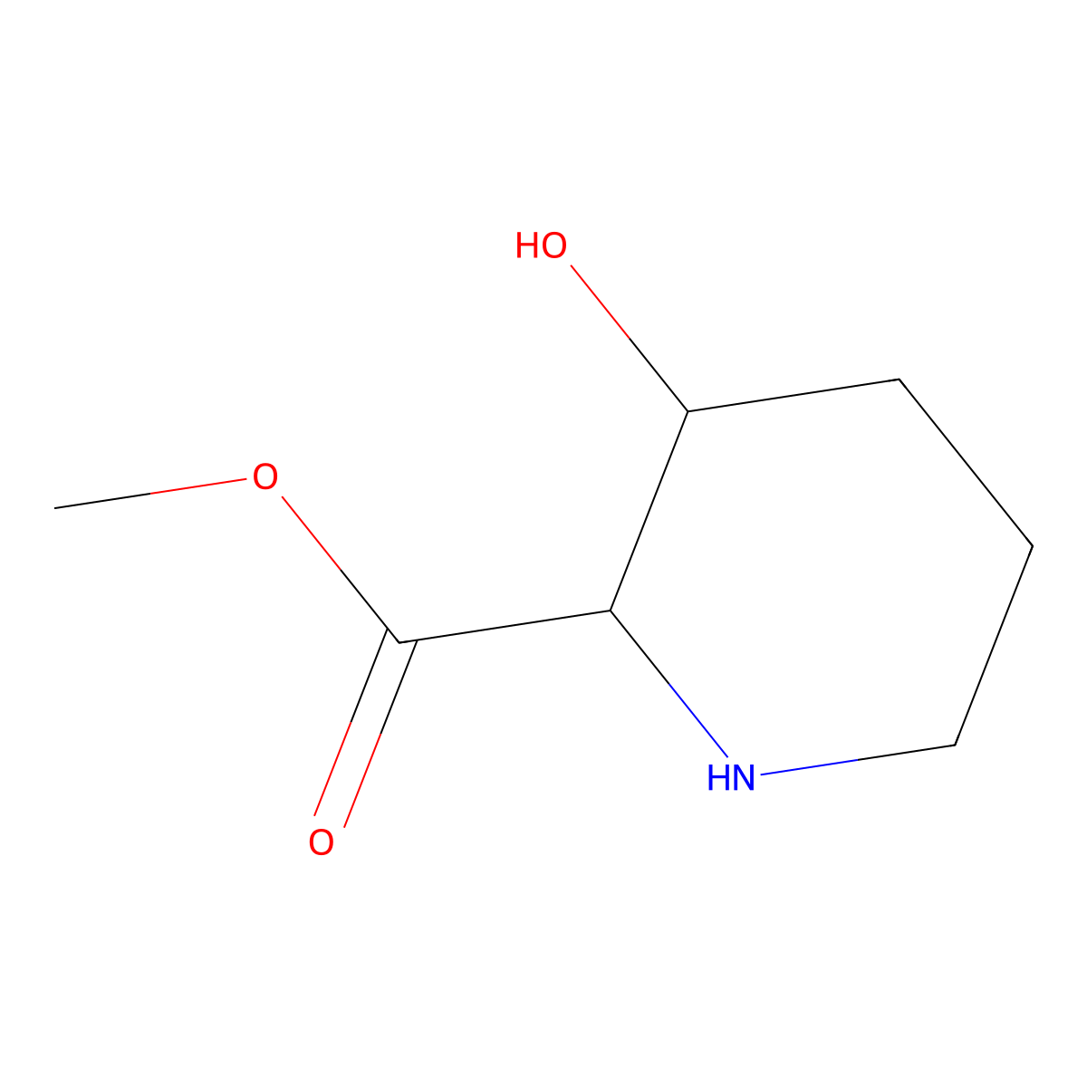 (2R,3S)-Methyl 3-hydroxypiperidine-2-carboxylate molecular structure, CAS 765251-99-8