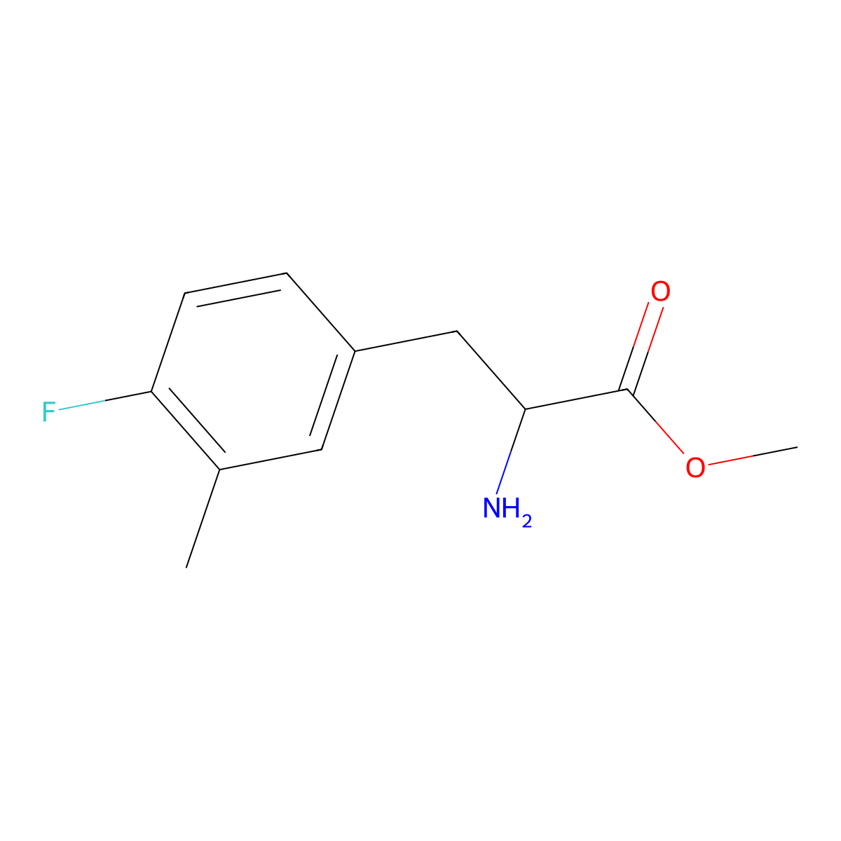 Methyl (R)-2-amino-3-(4-fluoro-3-methylphenyl)propanoate molecular structure, CAS 765258-76-2