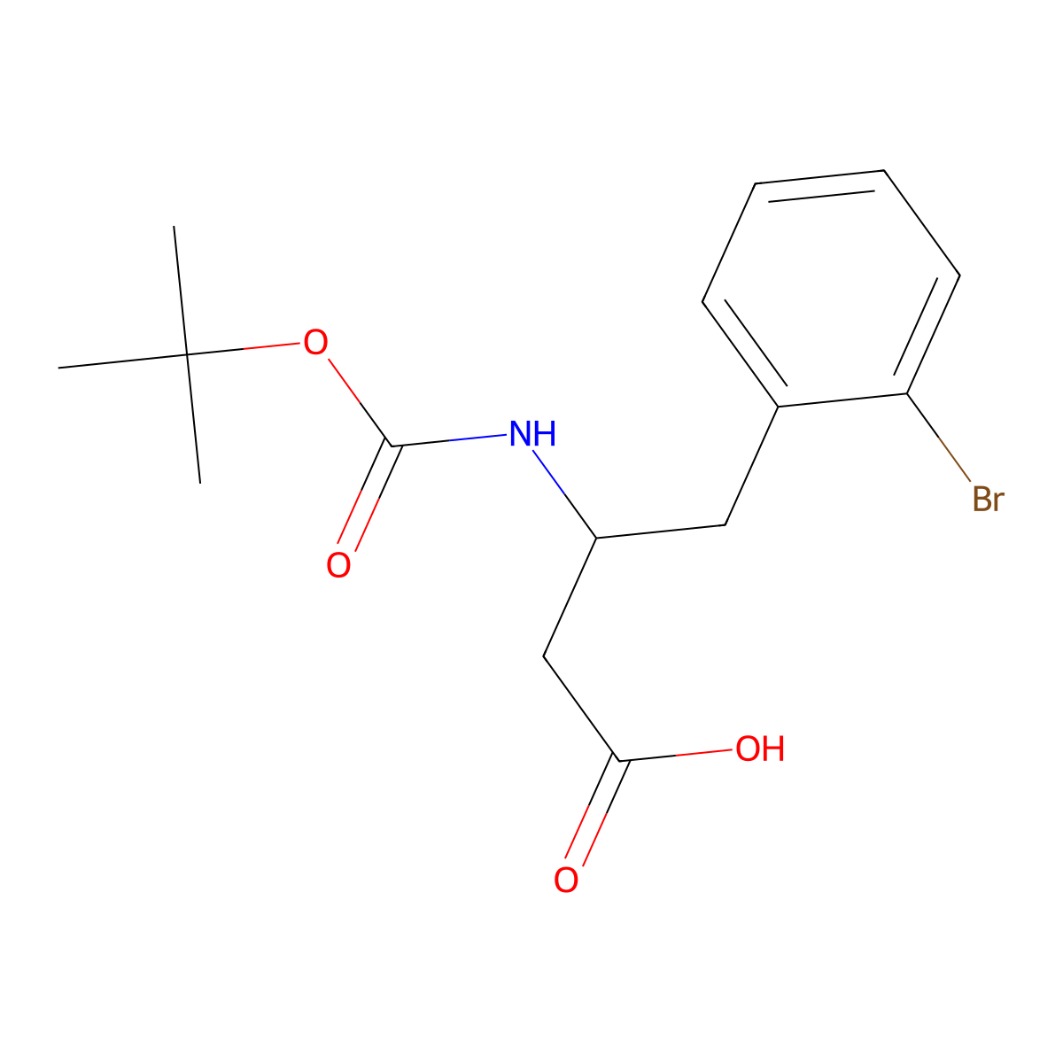 Boc-(R)-3-amino-4-(2-bromo-phenyl)-butyric acid molecular structure, CAS 765263-36-3