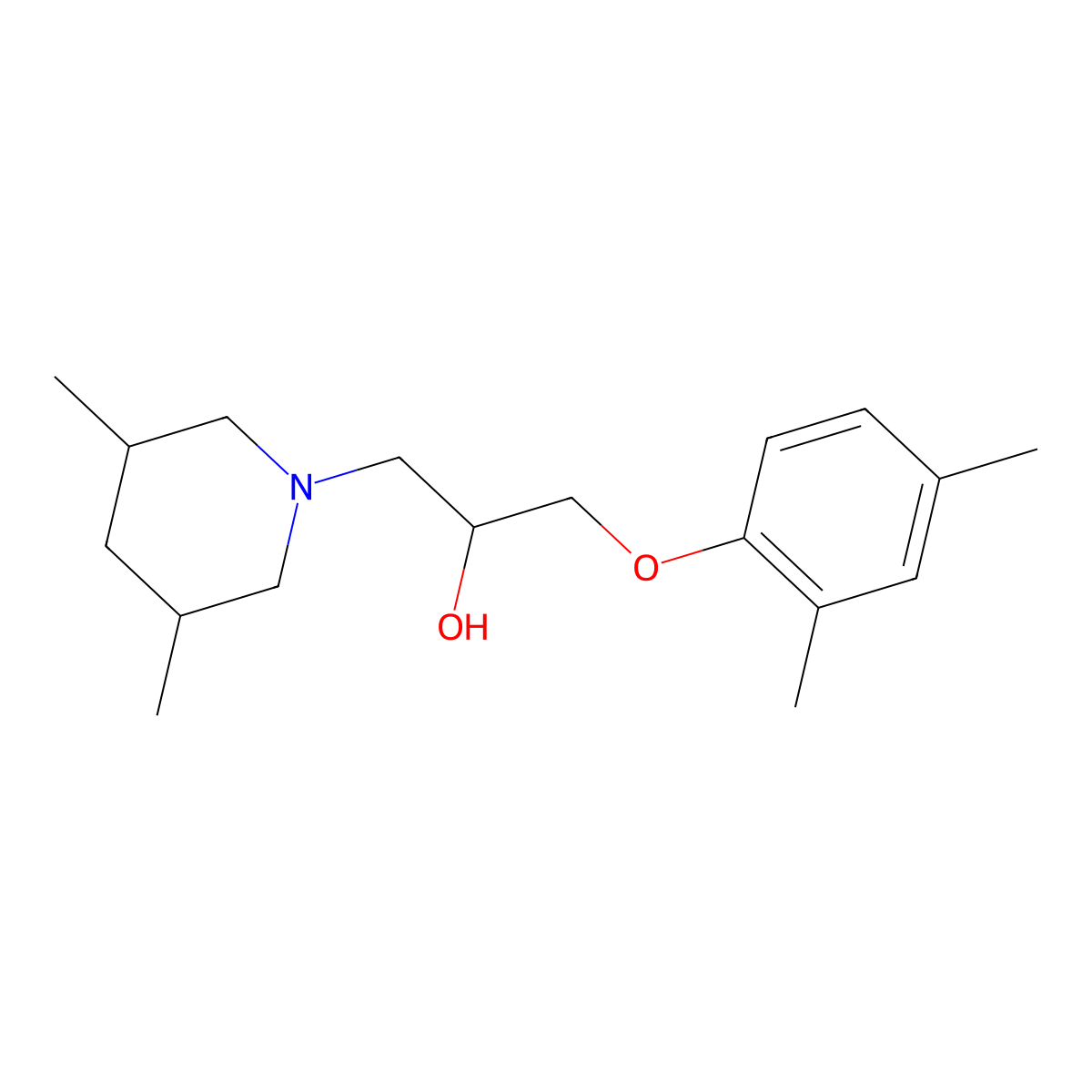 1-(2,4-Dimethylphenoxy)-3-(3,5-dimethylpiperidin-1-yl)propan-2-ol molecular structure, CAS 765265-23-4