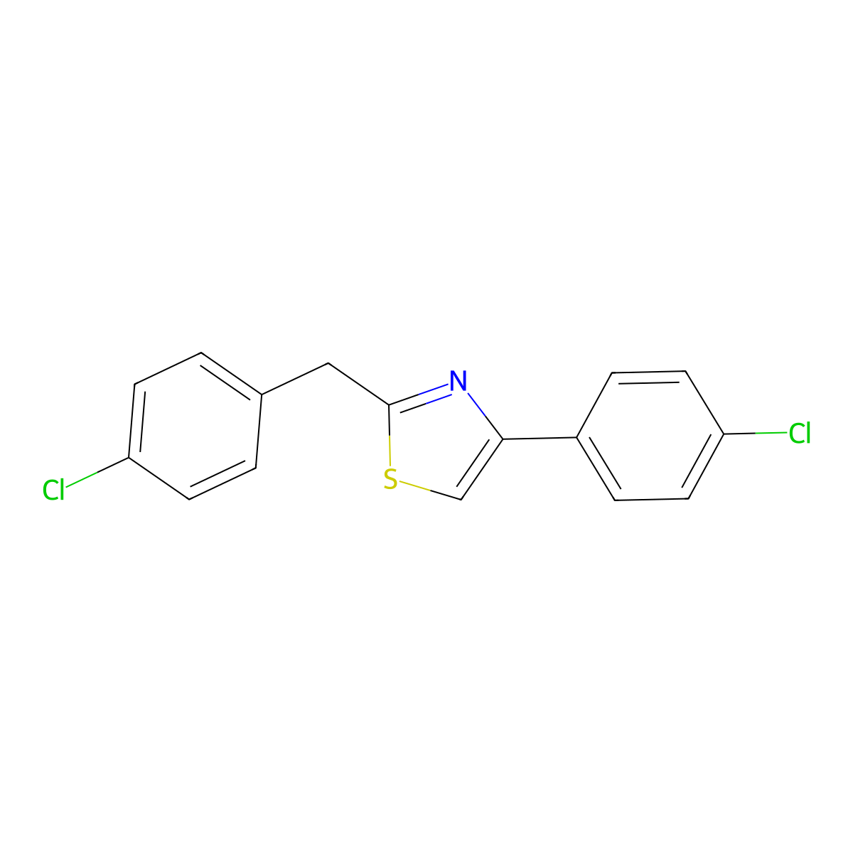 4-(4-Chlorophenyl)-2-[(4-chlorophenyl)methyl]-1,3-thiazole molecular structure, CAS 765269-97-4