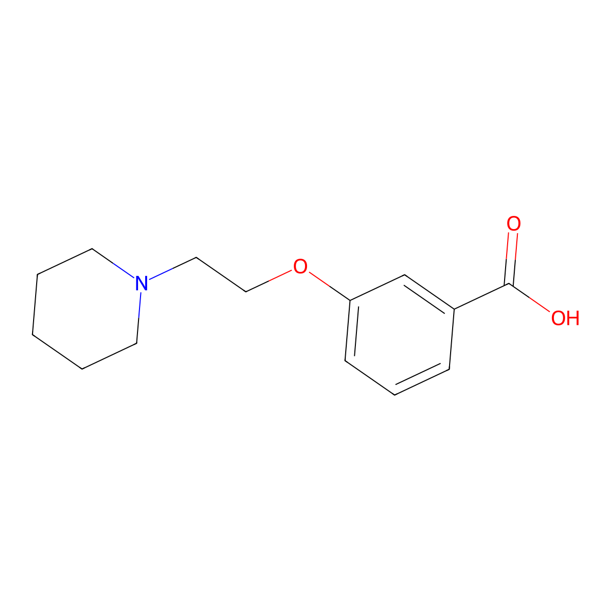 3-(2-(Piperidin-1-yl)ethoxy)benzoic acid molecular structure, CAS 765270-93-7