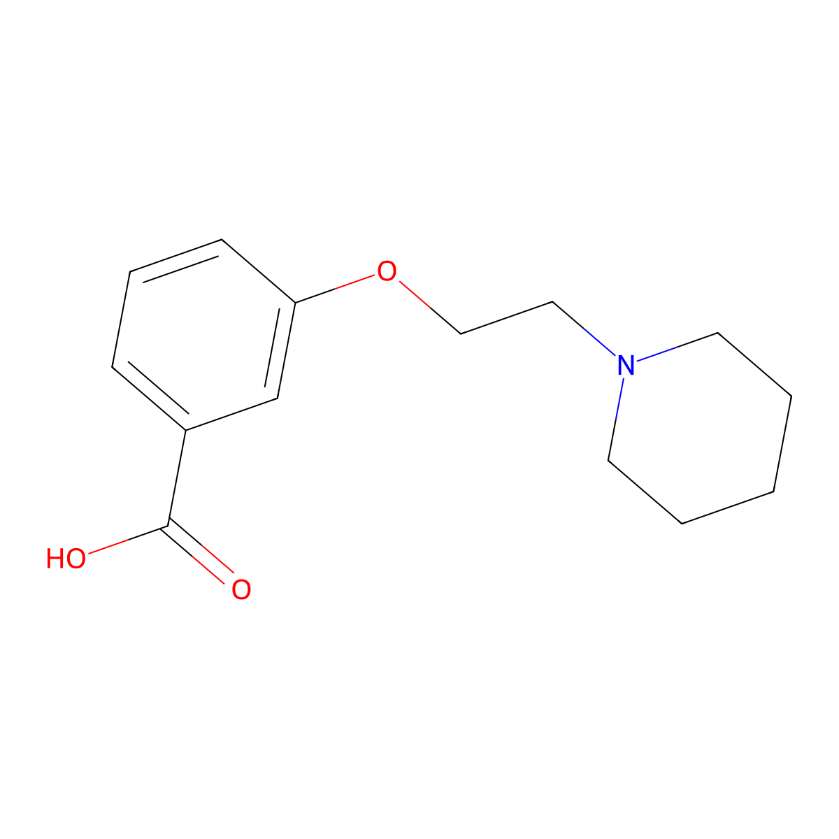 3-(2-(Piperidin-1-yl)ethoxy)benzoic acid molecular structure, CAS 765270-93-7