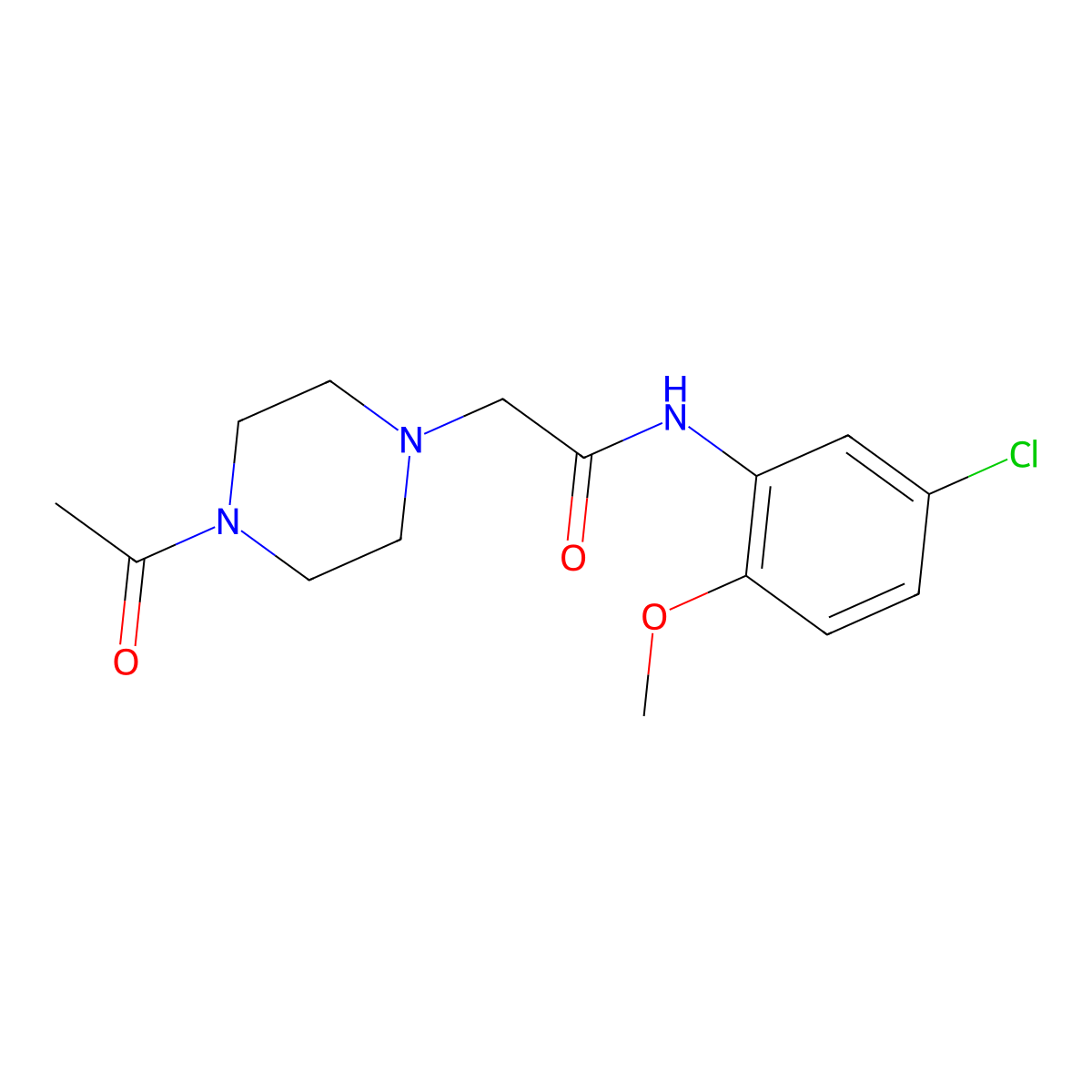 2-(4-acetylpiperazin-1-yl)-N-(5-chloro-2-methoxyphenyl)acetamide molecular structure, CAS 765284-22-8