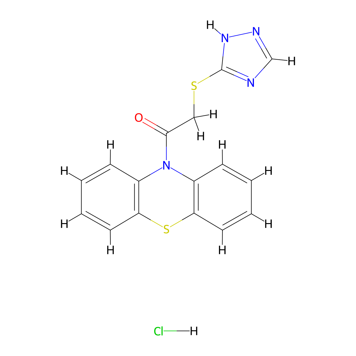 10-((4H-1,2,4-Triazol-3-ylthio)acetyl)-10H-phenothiazine hydrochloride molecular structure, CAS 765285-10-7