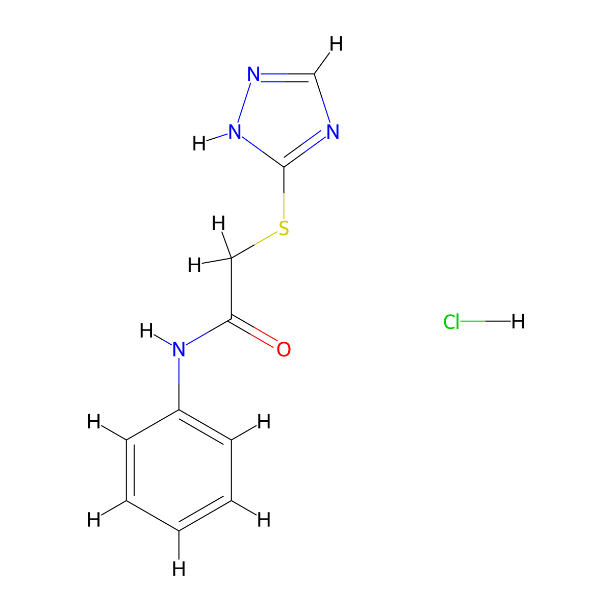 N-Phenyl-2-(4H-1,2,4-triazol-3-ylthio)acetamide hydrochloride molecular structure, CAS 765285-16-3