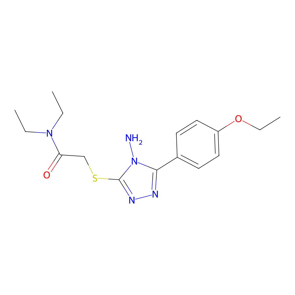 2-[4-amino-5-(4-ethoxyphenyl)(1,2,4-triazol-3-ylthio)]-N,N-diethylacetamide molecular structure, CAS 765289-57-4
