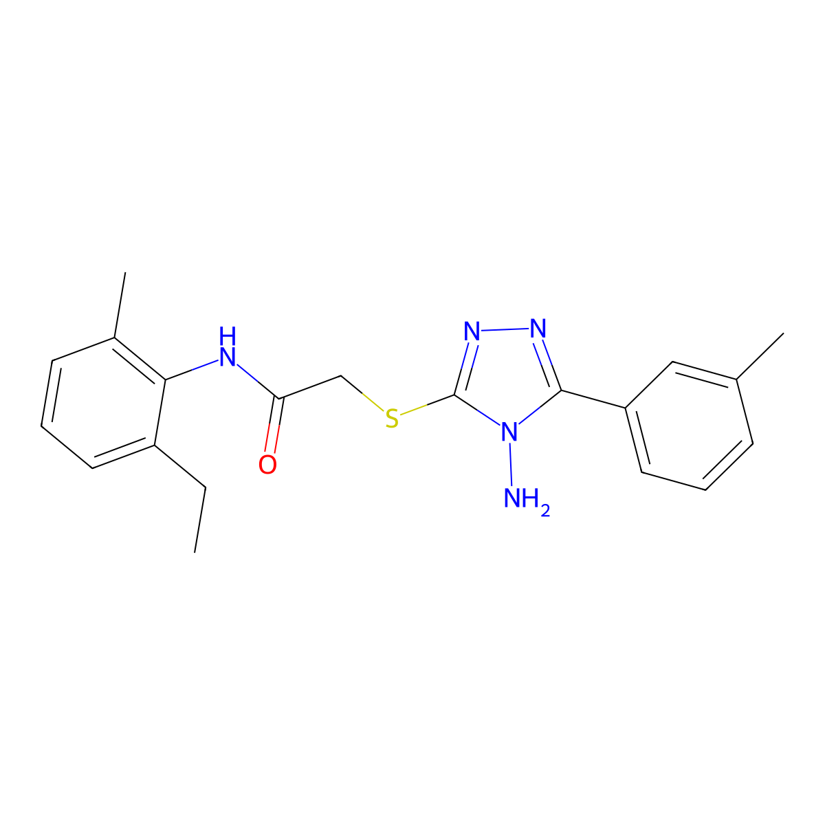 2-{[4-amino-5-(3-methylphenyl)-4H-1,2,4-triazol-3-yl]sulfanyl}-N-(2-ethyl-6-methylphenyl)acetamide molecular structure, CAS 765289-88-1