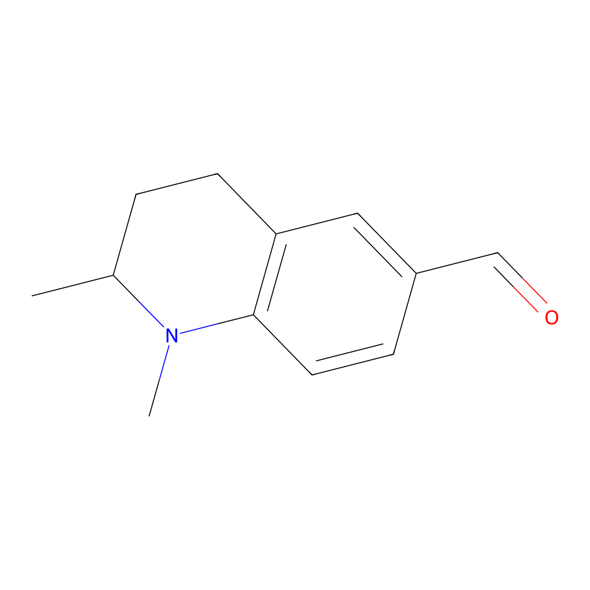 1,2-Dimethyl-1,2,3,4-tetrahydroquinoline-6-carbaldehyde molecular structure, CAS 76529-12-9