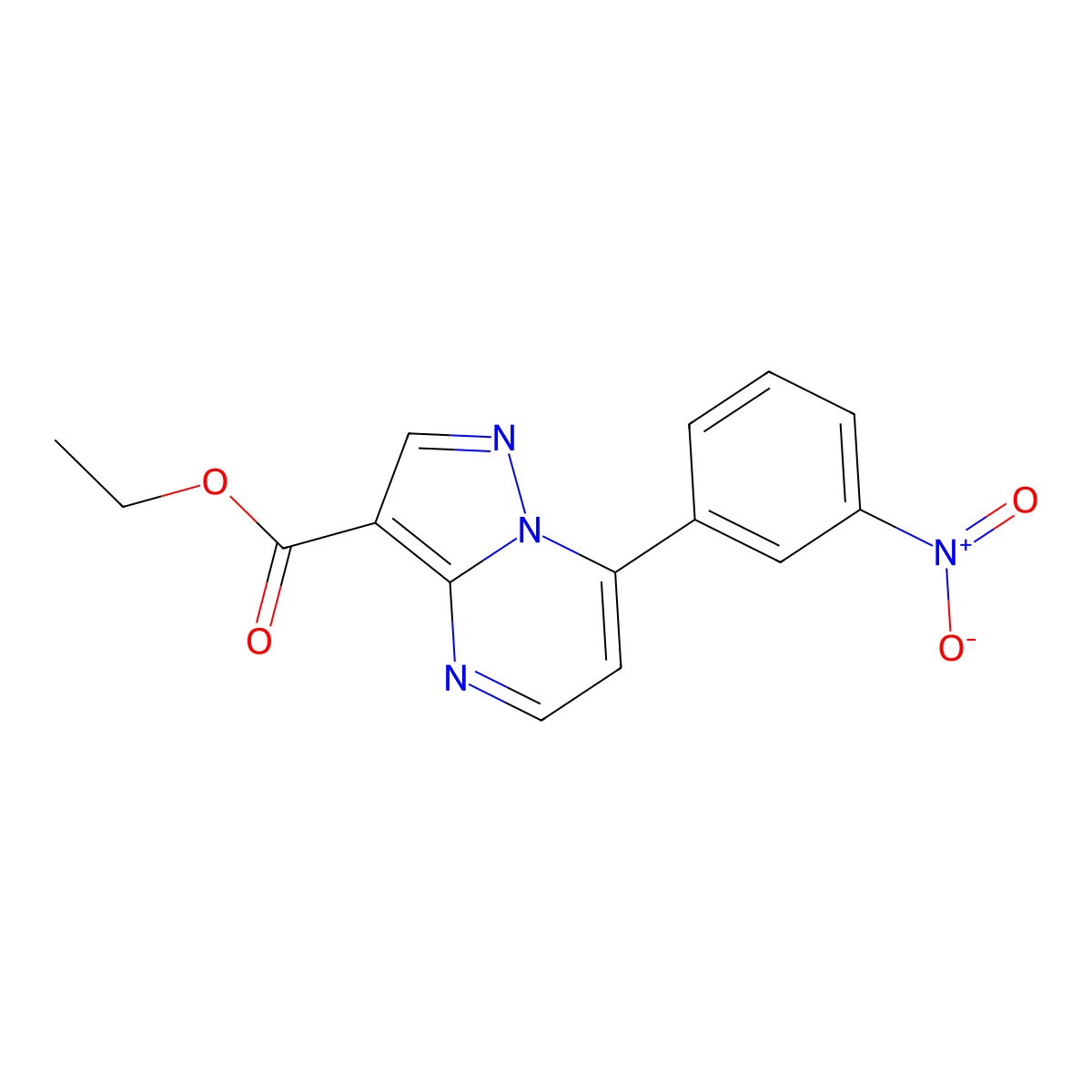 Ethyl 7-(3-nitrophenyl)pyrazolo[1,5-a]pyrimidine-3-carboxylate molecular structure, CAS 765292-65-7