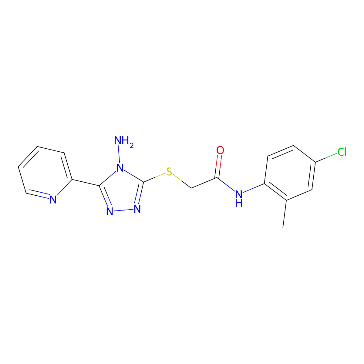 2-(4-amino-5-(2-pyridyl)(1,2,4-triazol-3-ylthio))-N-(4-chloro-2-methylphenyl)a cetamide molecular structure, CAS 765293-21-8