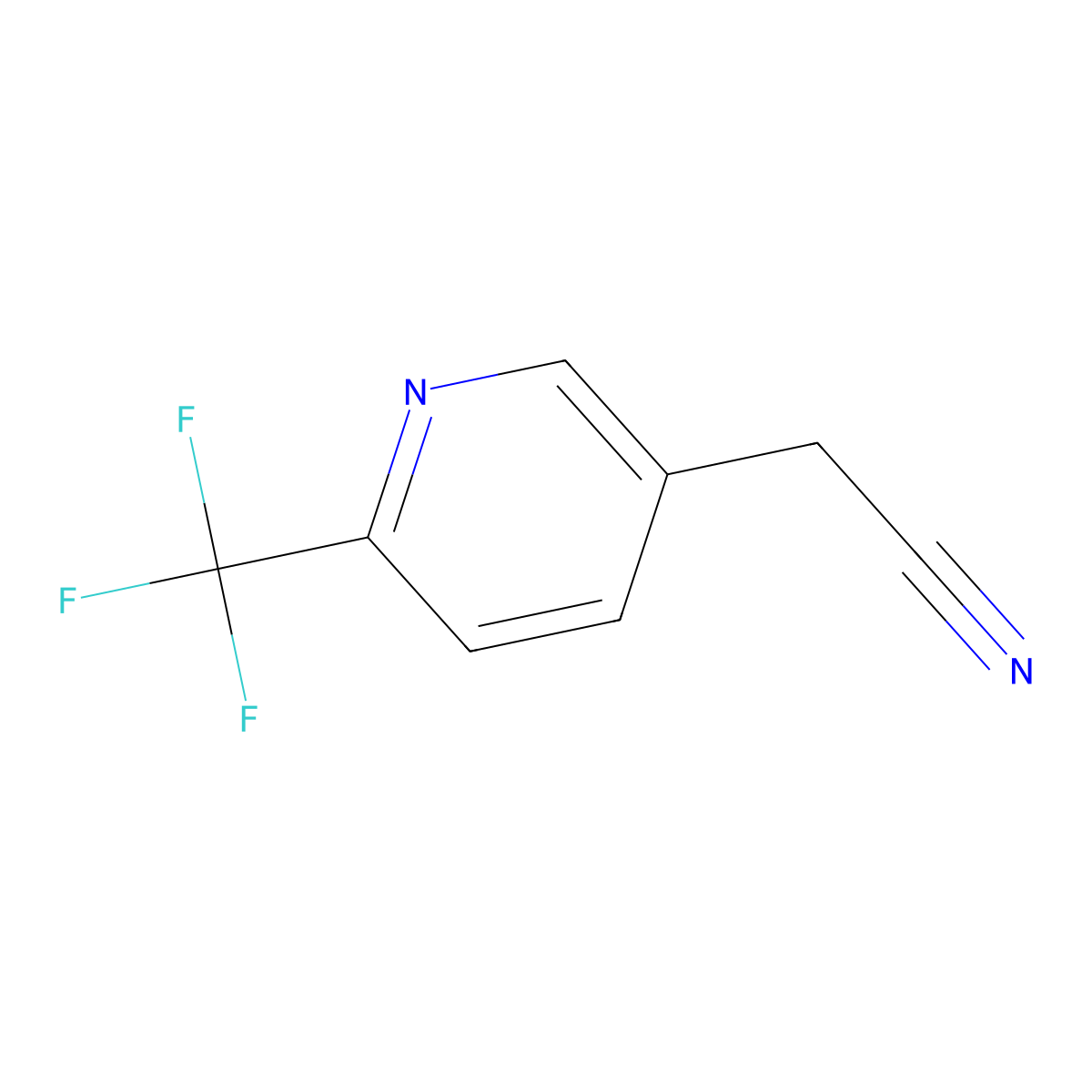 3-Pyridineacetonitrile, 6-(trifluoromethyl)- molecular structure, CAS 765298-04-2