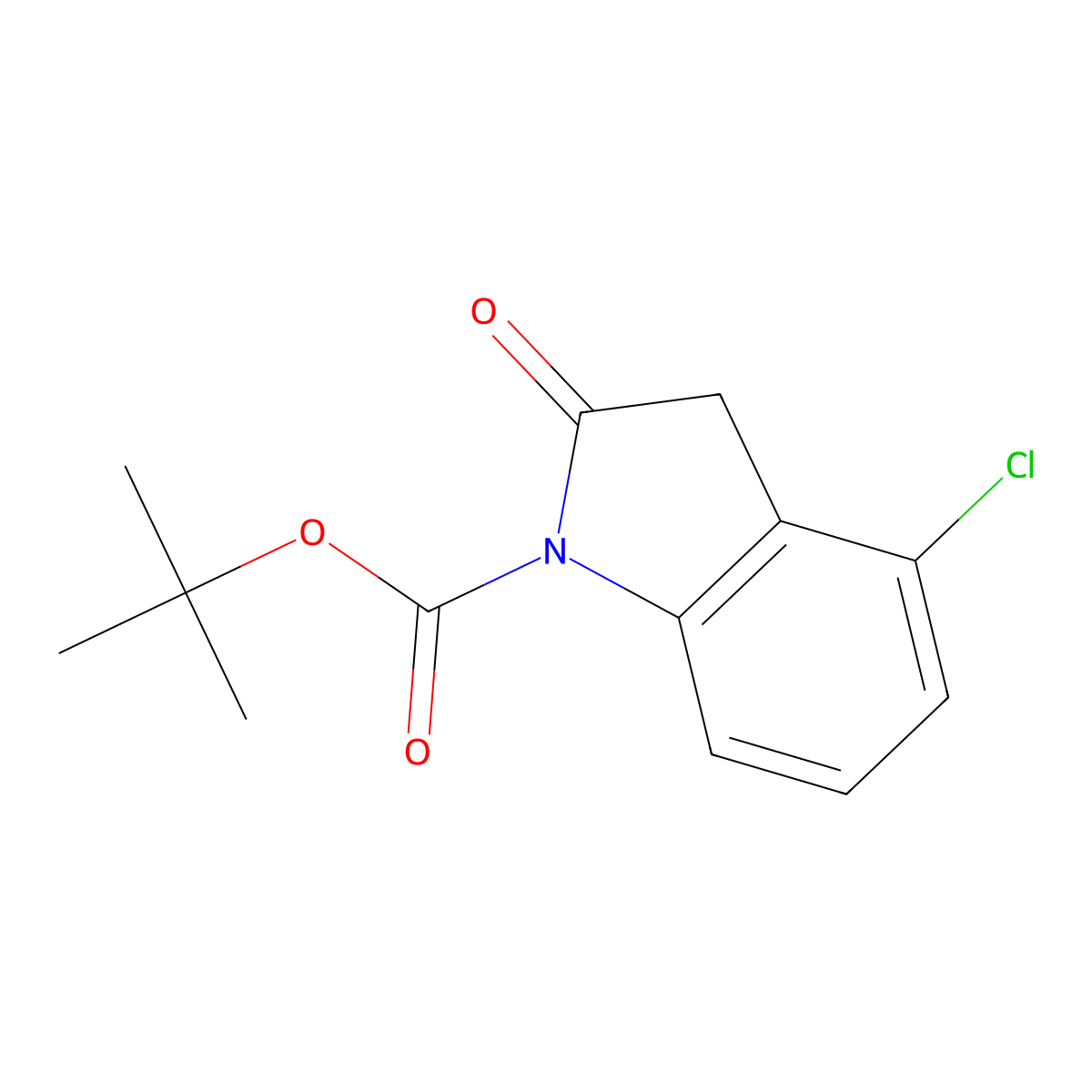 Tert-butyl 4-chloro-2-oxoindoline-1-carboxylate molecular structure, CAS 765315-28-4