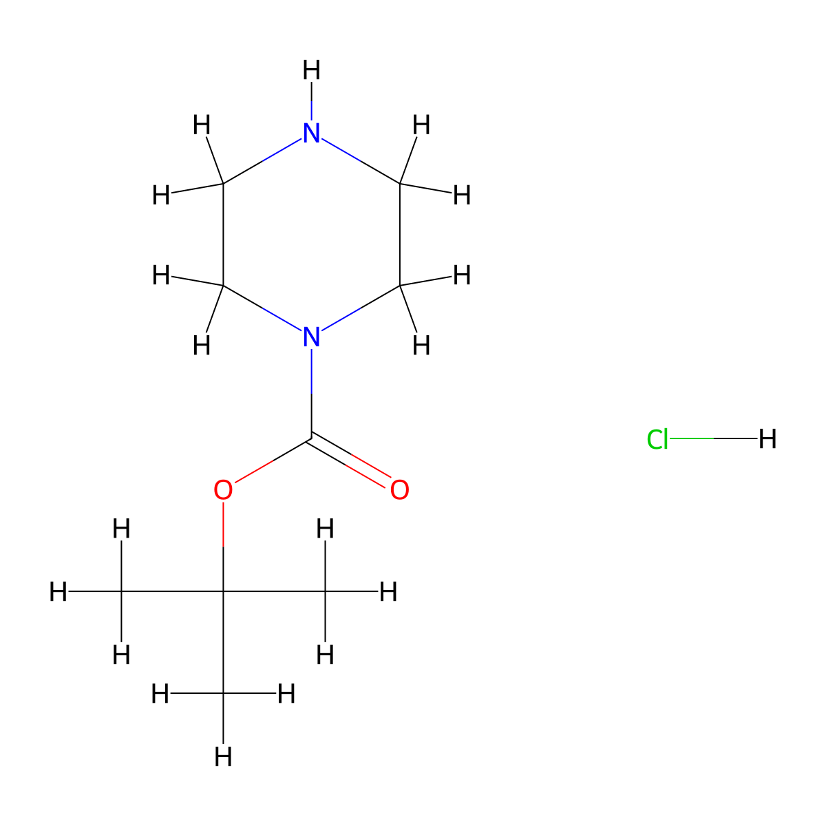 Tert-butyl Piperazine-1-carboxylate Hydrochloride molecular structure, CAS 76535-74-5