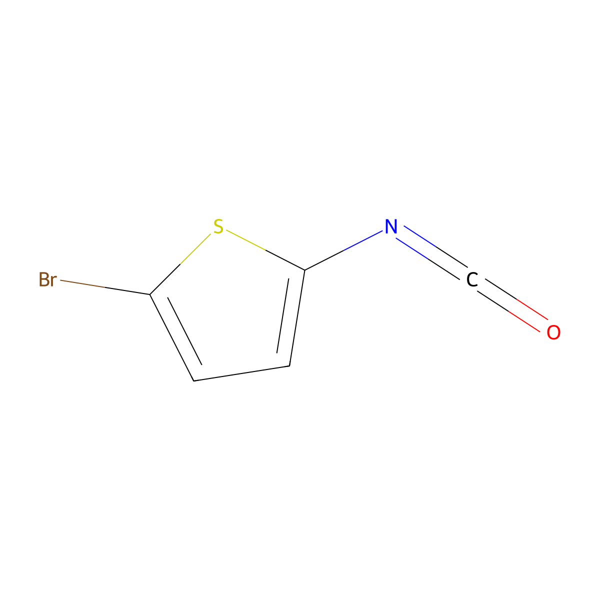 2-Bromo-5-isocyanatothiophene molecular structure, CAS 76537-03-6