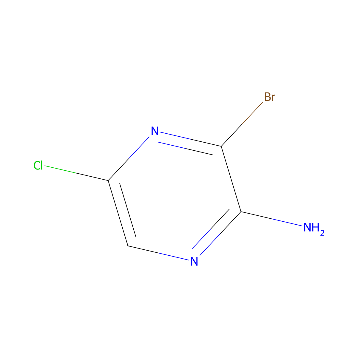 3-Bromo-5-chloropyrazin-2-amine molecular structure, CAS 76537-18-3