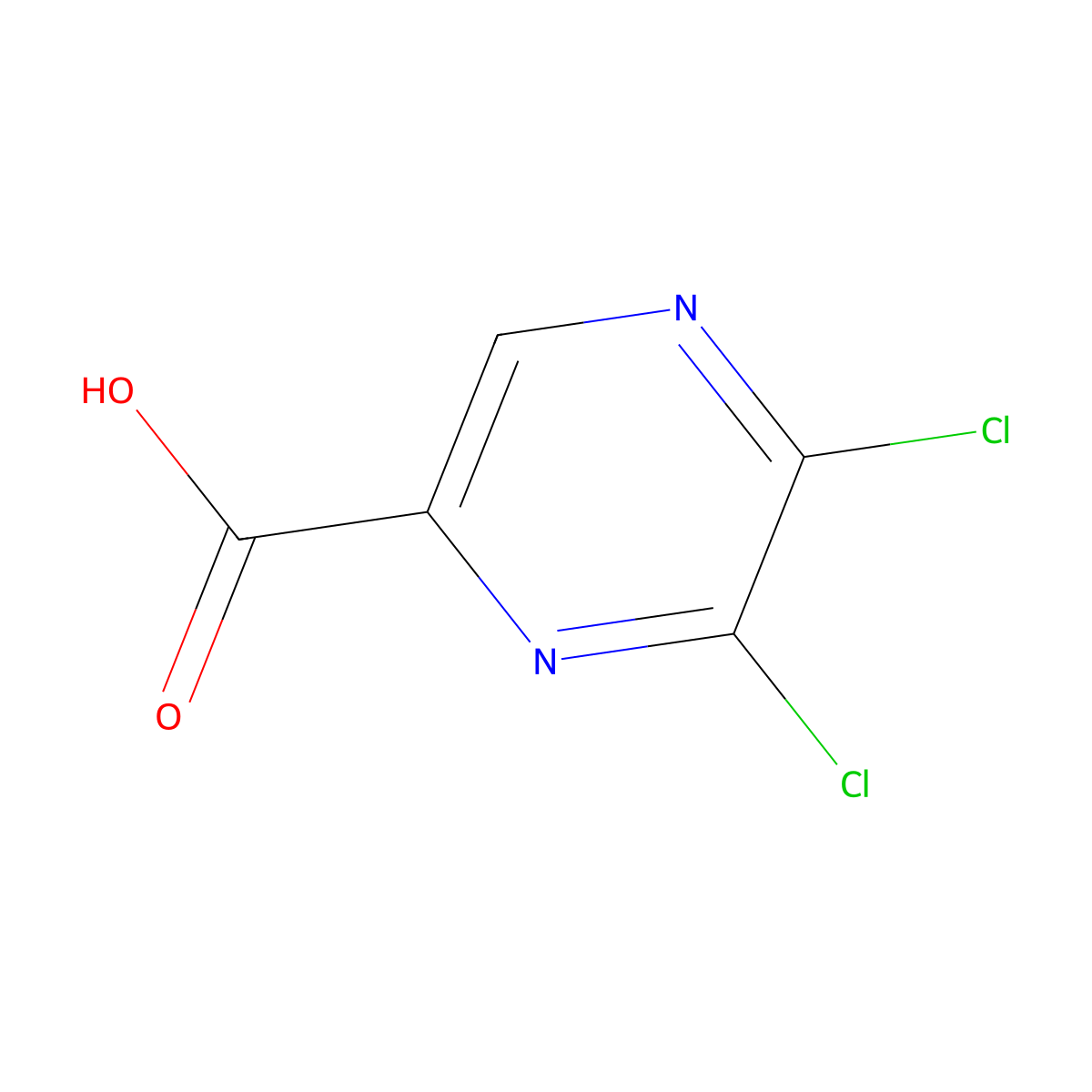 5,6-Dichloropyrazine-2-carboxylic acid molecular structure, CAS 76537-42-3