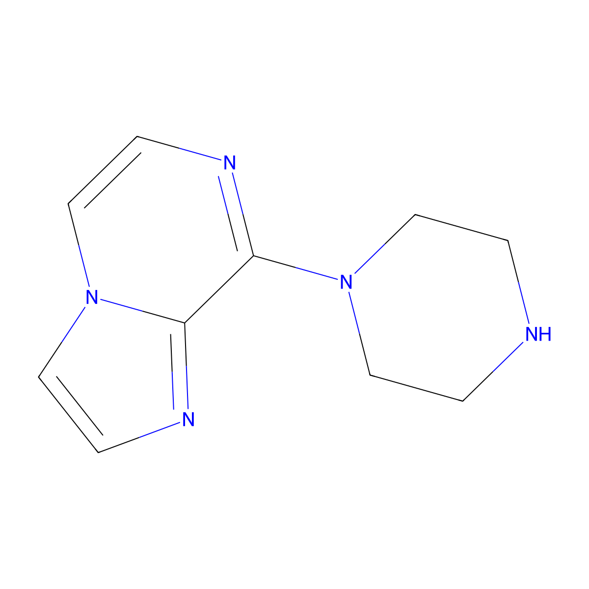 8-(1-Piperazinyl)imidazo(1,2-a)pyrazine molecular structure, CAS 76537-53-6