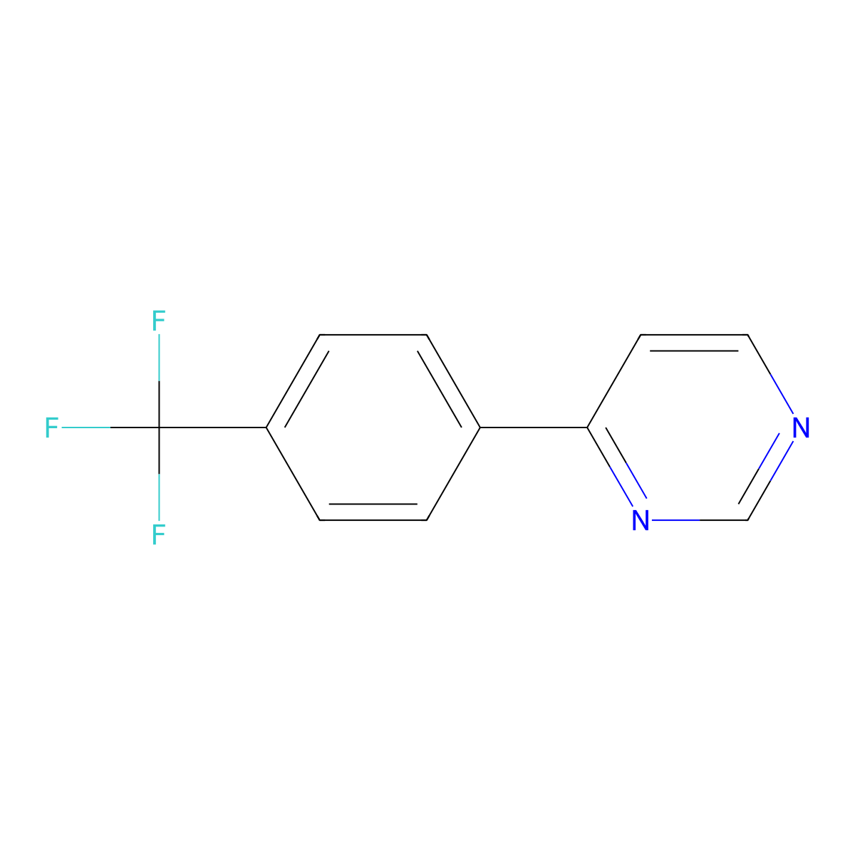 4-(4-(Trifluoromethyl)phenyl)pyrimidine molecular structure, CAS 76539-34-9