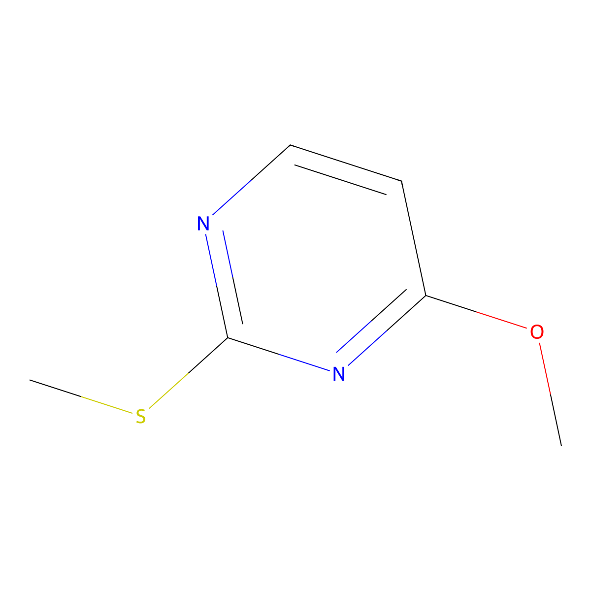 Pyrimidine, 4-methoxy-2-methylthio- molecular structure, CAS 76541-59-8