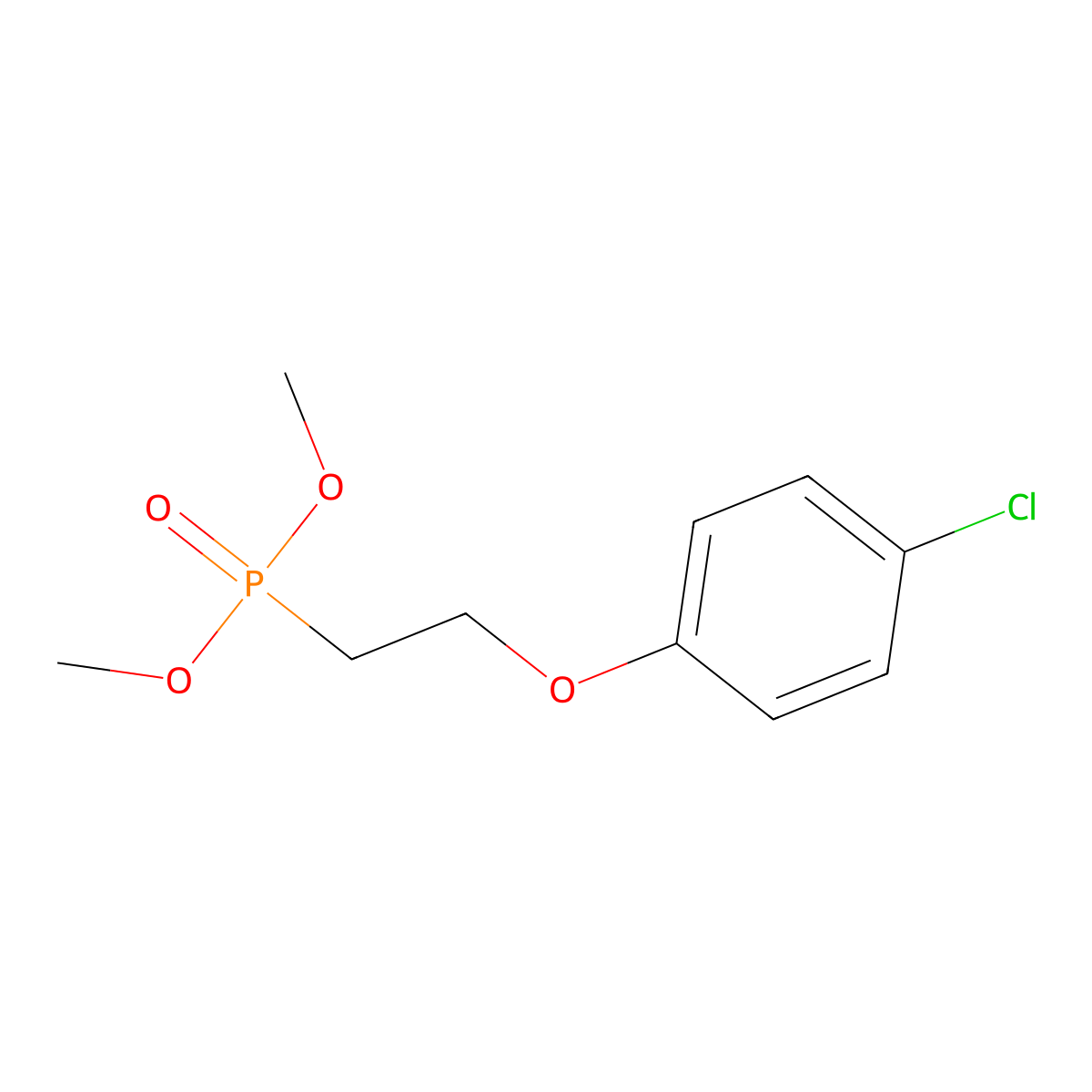 Dimethyl [2-(4-chlorophenoxy)ethyl]phosphonate molecular structure, CAS 76541-60-1