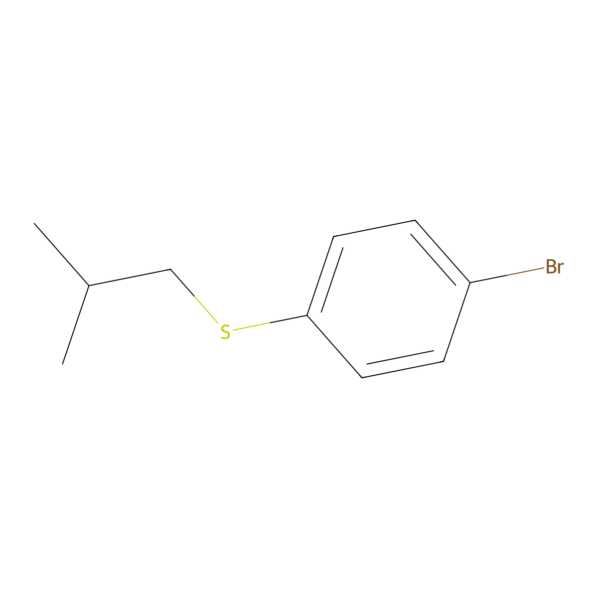 1-Bromo-4-[(2-methylpropyl)sulfanyl]benzene molecular structure, CAS 76542-18-2