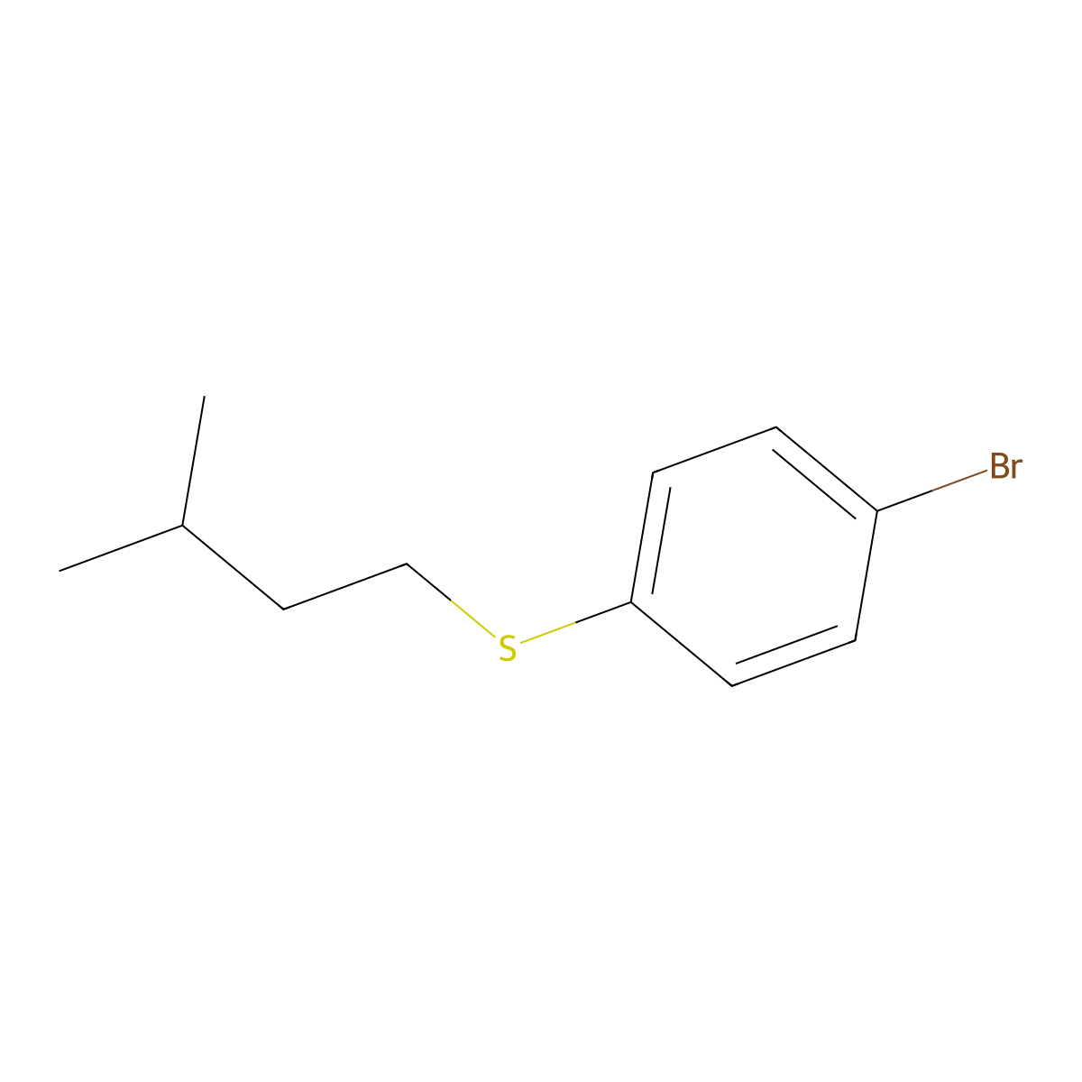 (4-Bromophenyl)(isopentyl)sulfane molecular structure, CAS 76542-20-6