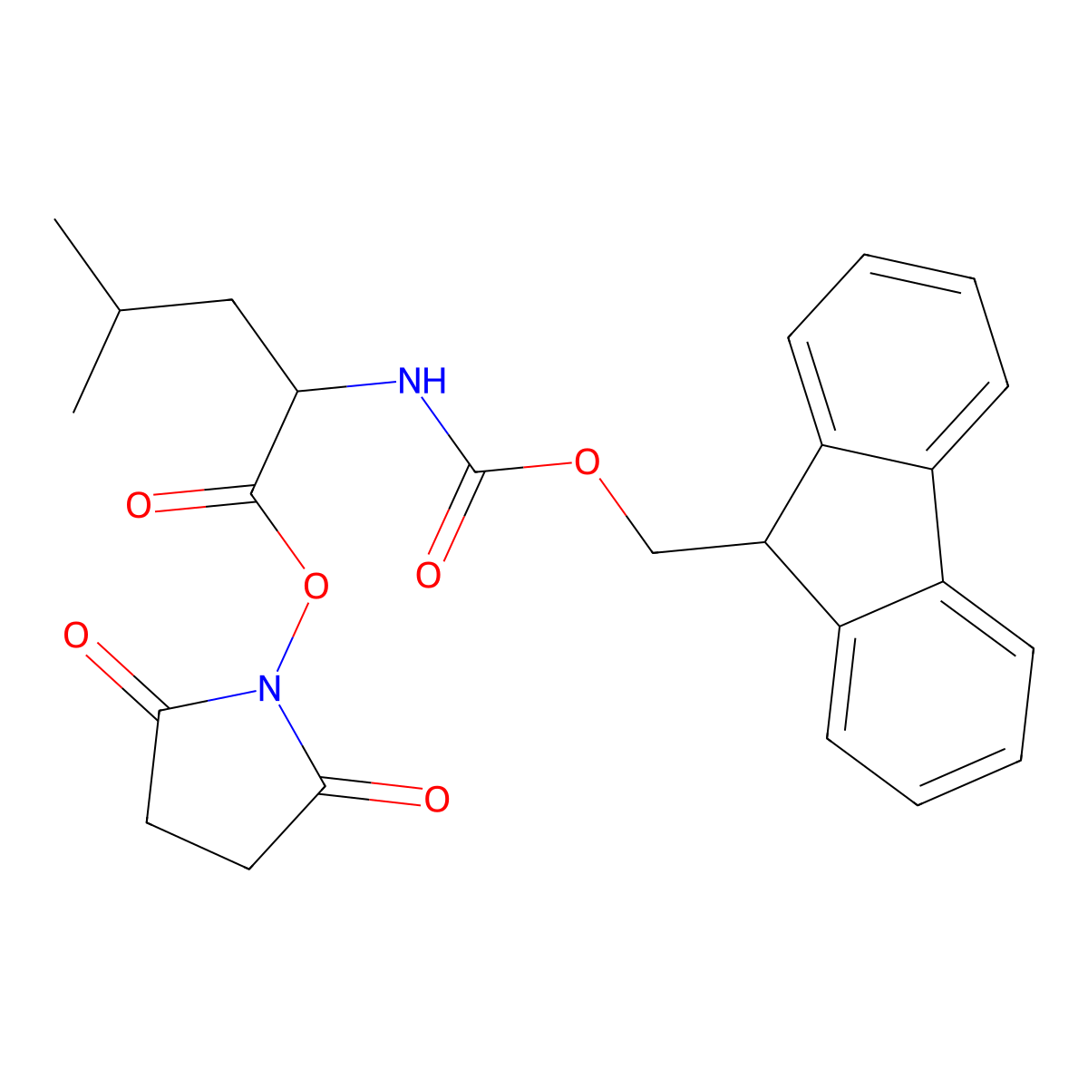 Fmoc-Leu-OSu molecular structure, CAS 76542-83-1