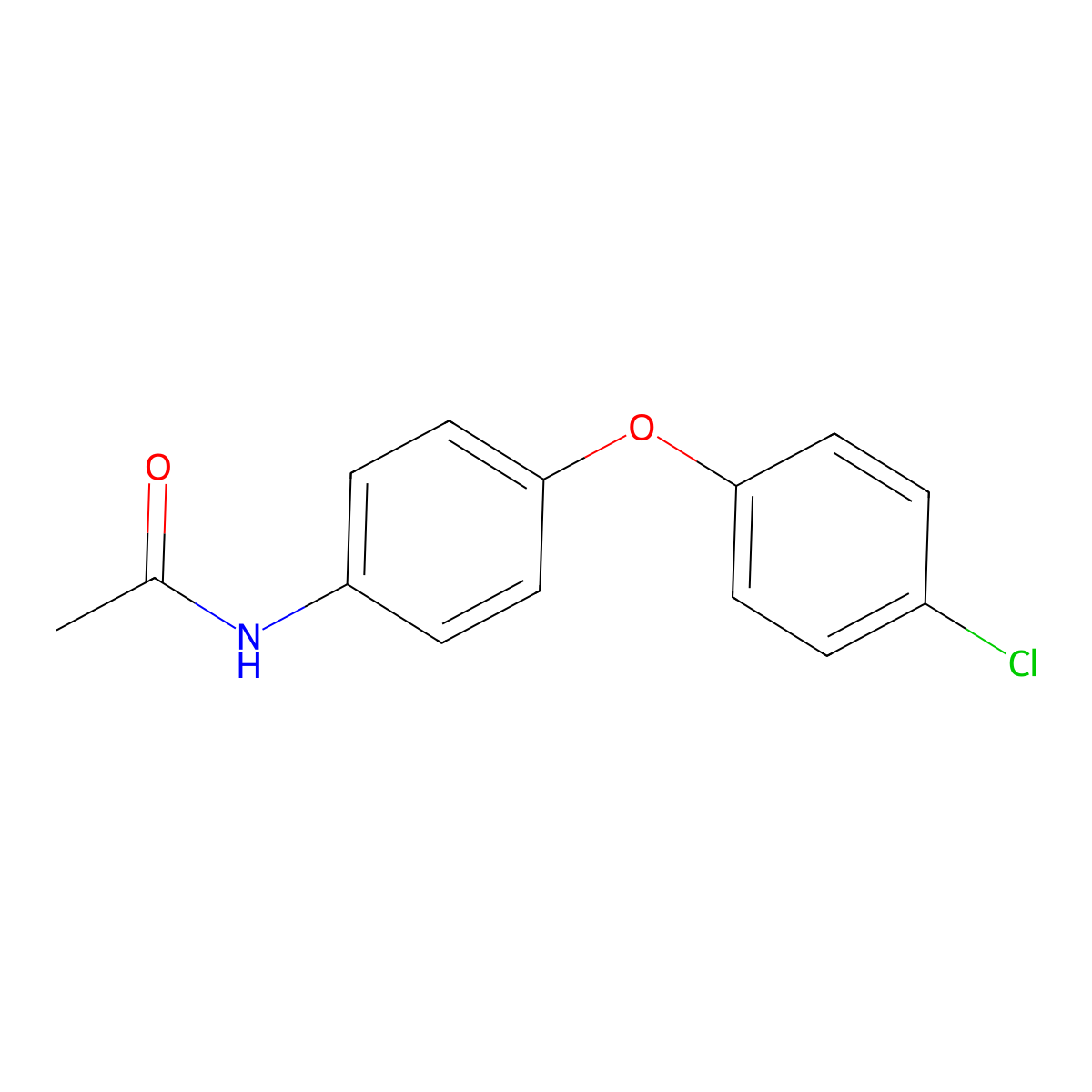 N-(4-(4-chlorophenoxy)phenyl)acetamide molecular structure, CAS 76543-08-3