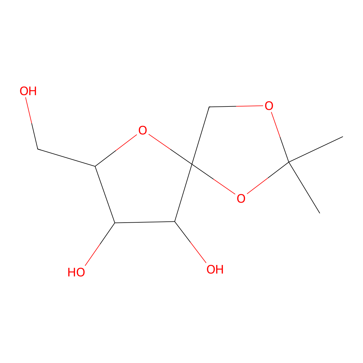 1,2-O-Isopropylidene-beta-D-fructofuranose molecular structure, CAS 76549-76-3